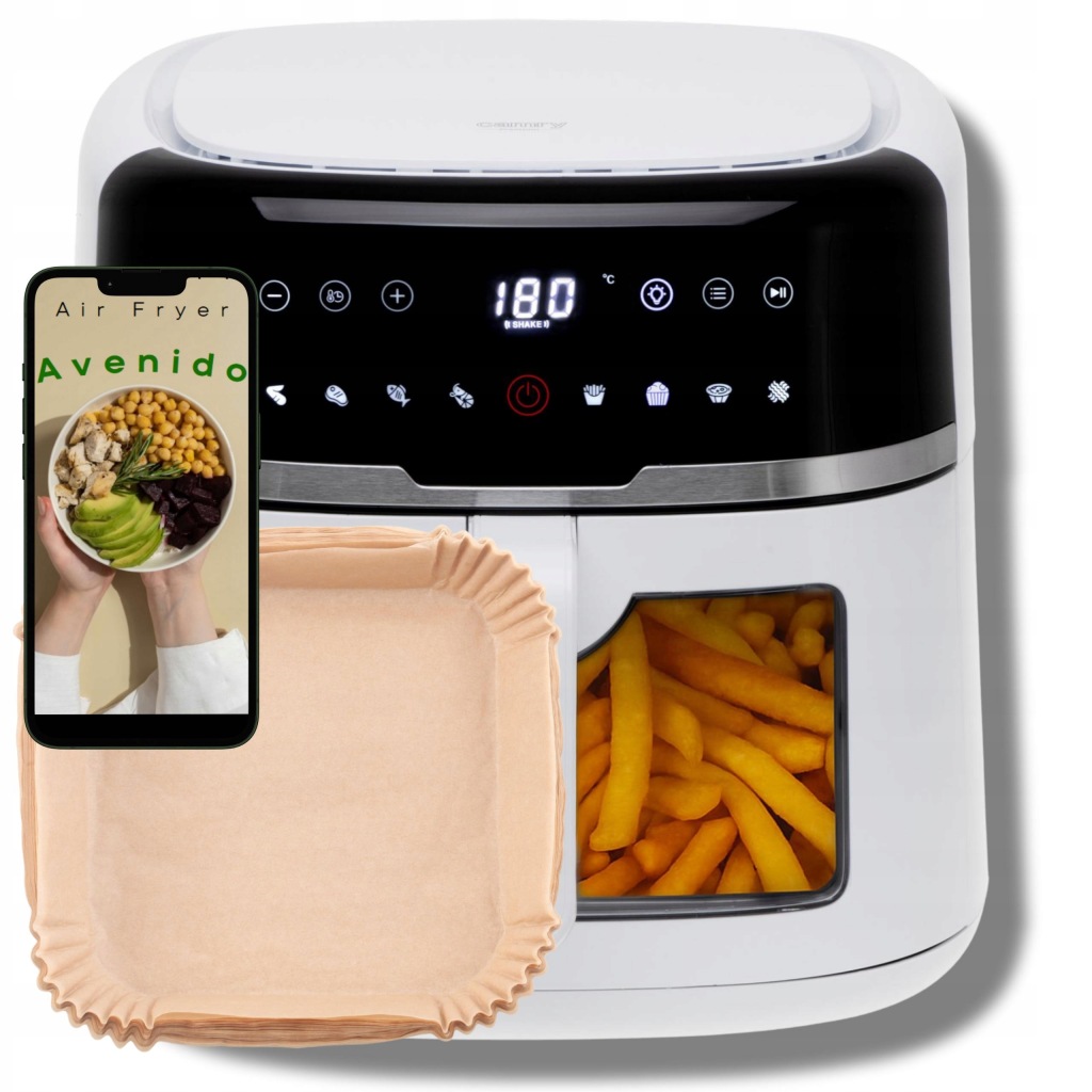 Fritéza bez tuku Air Fryer 8 l Fritéza XXL 2500 W 100 náplní