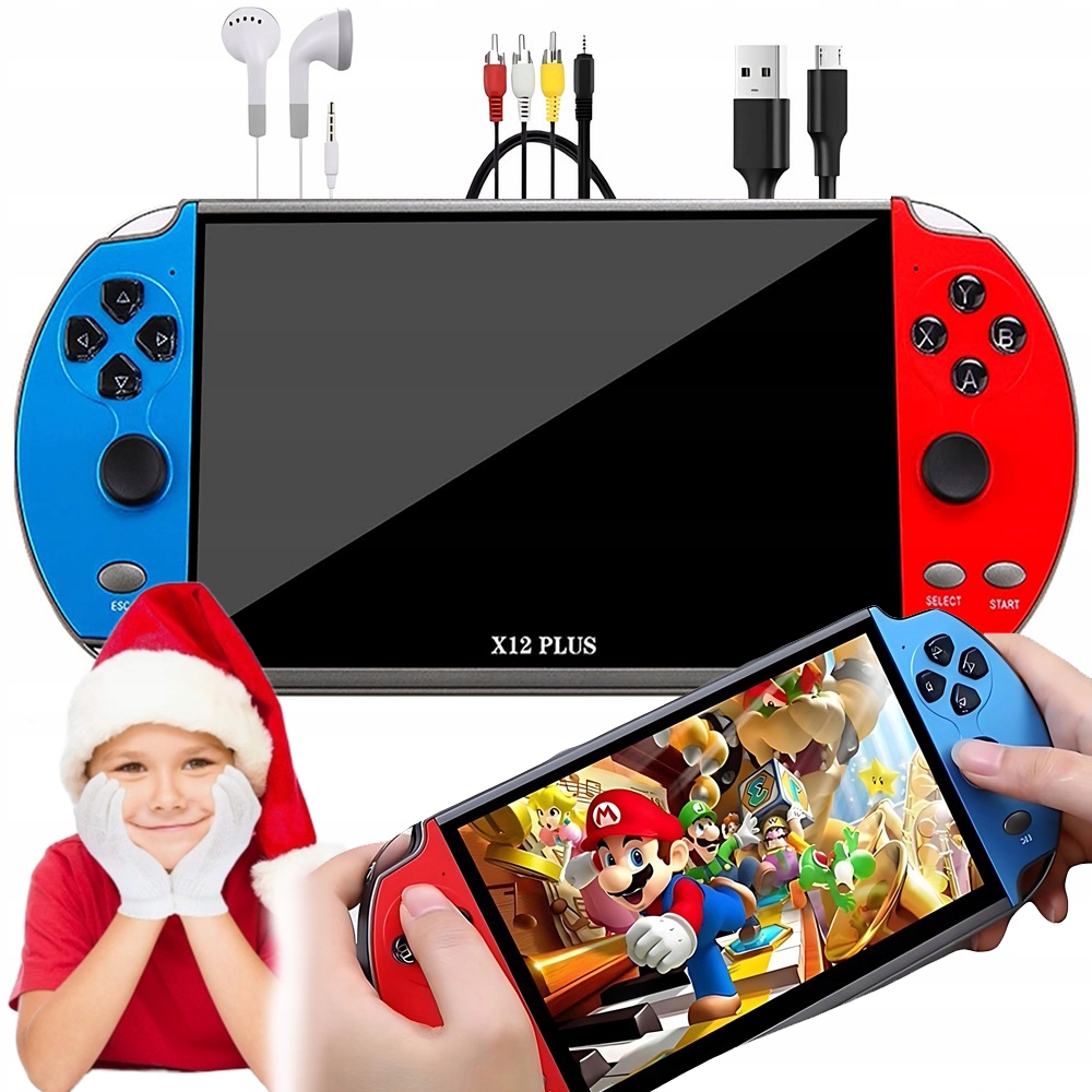 Přenosná Retro Herní Konzole X12 Plus 16GB 3000 Retro Hry Polské Menu