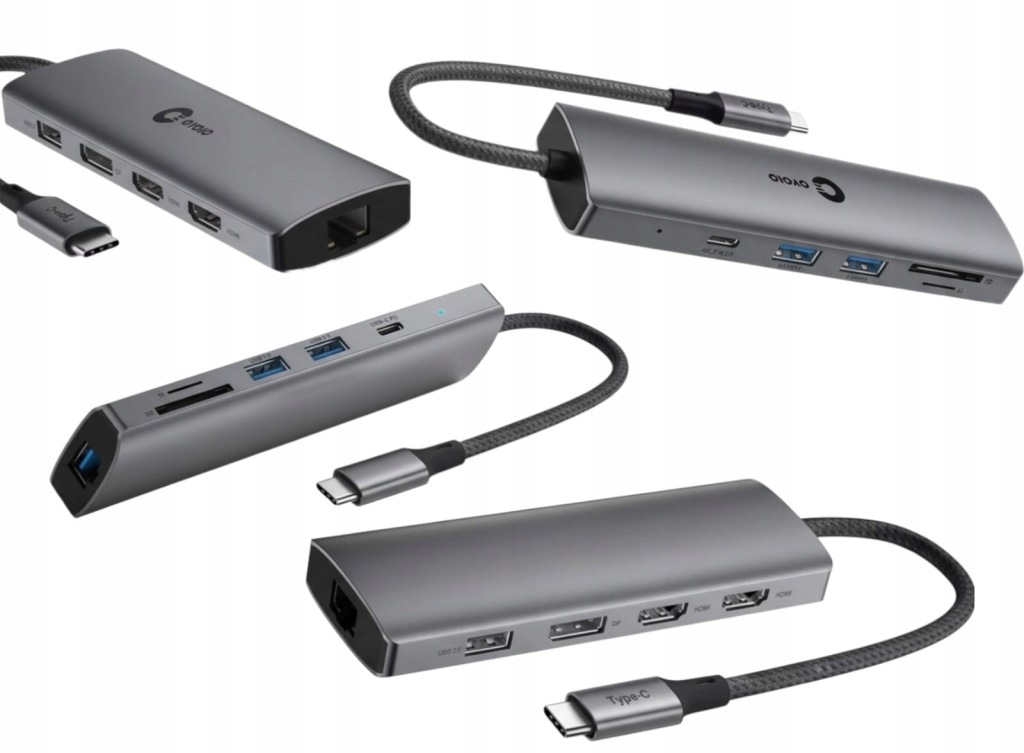 Více portů a nabíjení jedním kabelem Usb-c 100W Hub Lenovo 2 monitory
