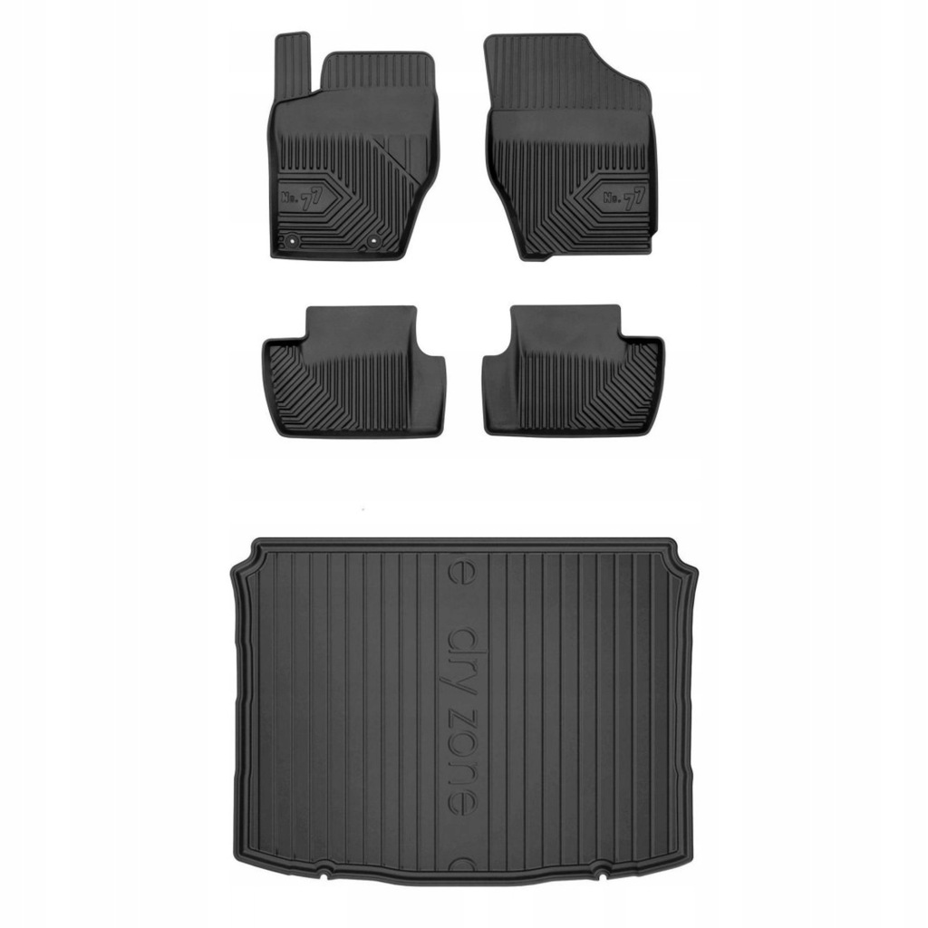 Gumová sada koberců a rohožek Citroen C4 I 2004-2010 Hatchback, bez regulace