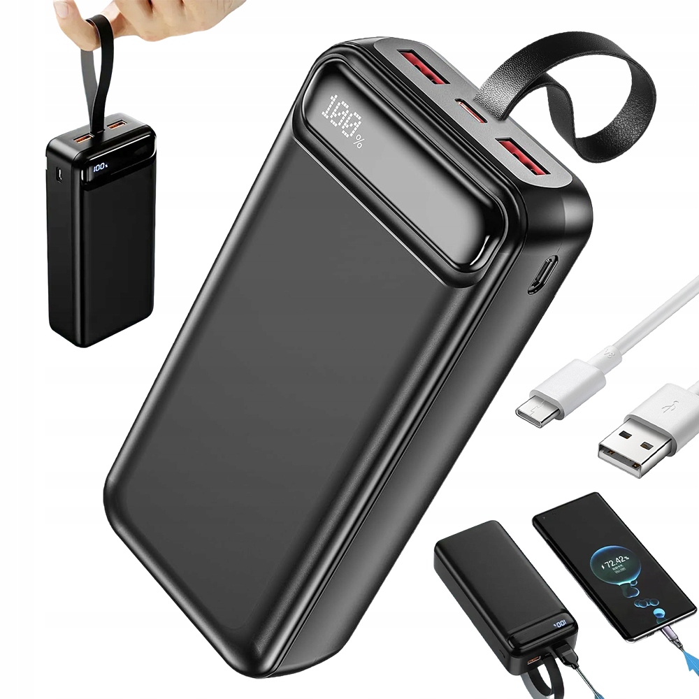 Přenosná Powerbanka 50000 Mah 22.5W Usb Usb-c Rychlý Silný Kabel Součástí Balení