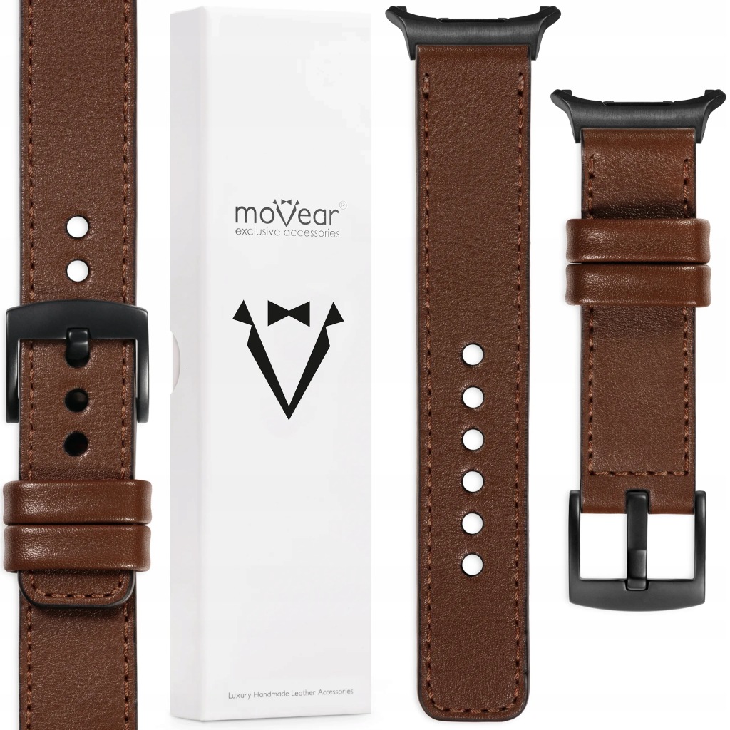 Kožený řemínek pro Samsung Galaxy Watch Ultra 22 mm tmavě hnědý Movear