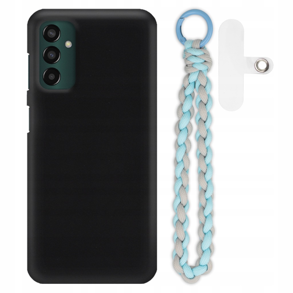 Pouzdro Pro Samsung M13 4G Matné Černé Pouzdro Šedo-modré Vodítko Na Ruku