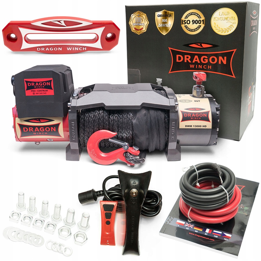 6T Vytahovač Dragon 12V Elektrický Vtahovač automobilová syntetický lano