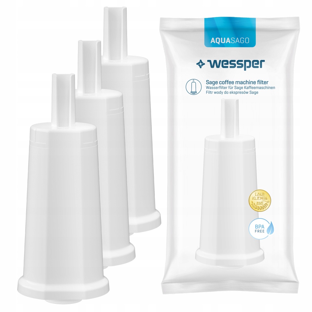 Filtr na vodu Wessper pro kávovar Sage náhradní SES008 BES008 3 ks