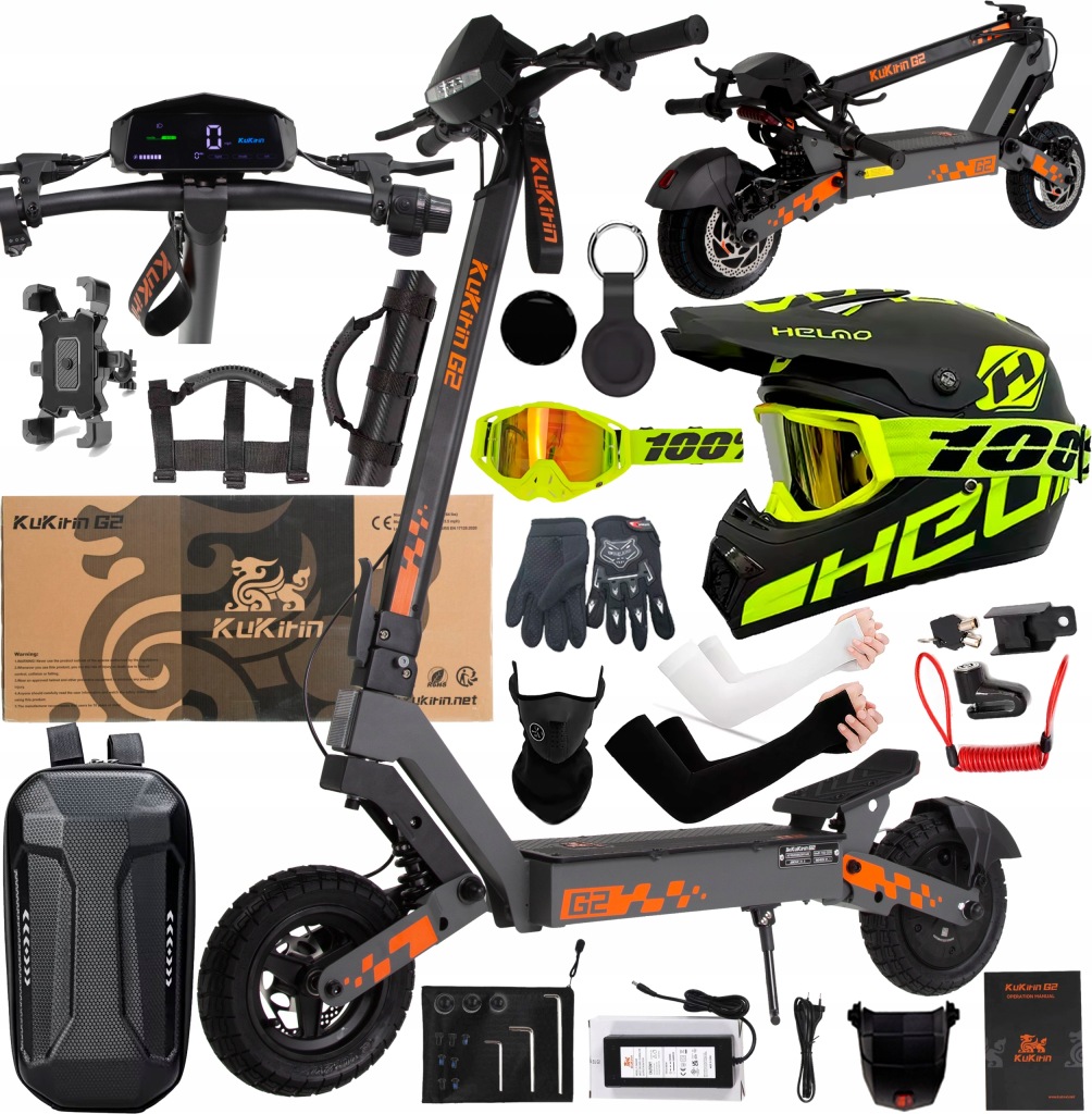 KuKirin G2 Elektrické vozidlo 48V 15Ah 1200W 45KM/H 55KM 10" +10 Dárek Pl