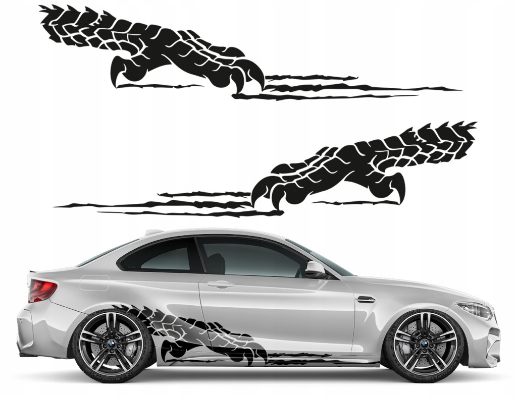 2x Samolepka na auto Tlapka Draka Dragon 37x161