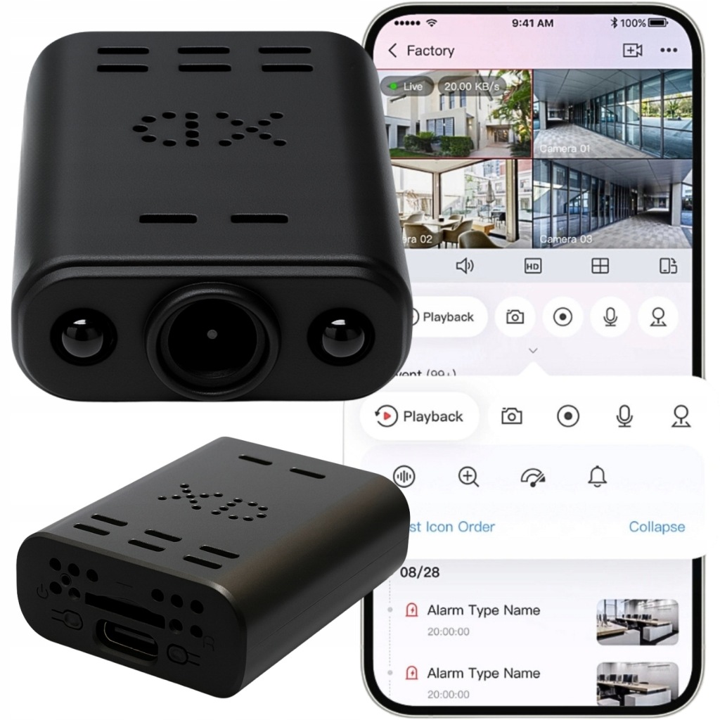 Mini Wifi Kamera Špionážní Skrytá Android Dálkové Ovládání Senzor Pohybu