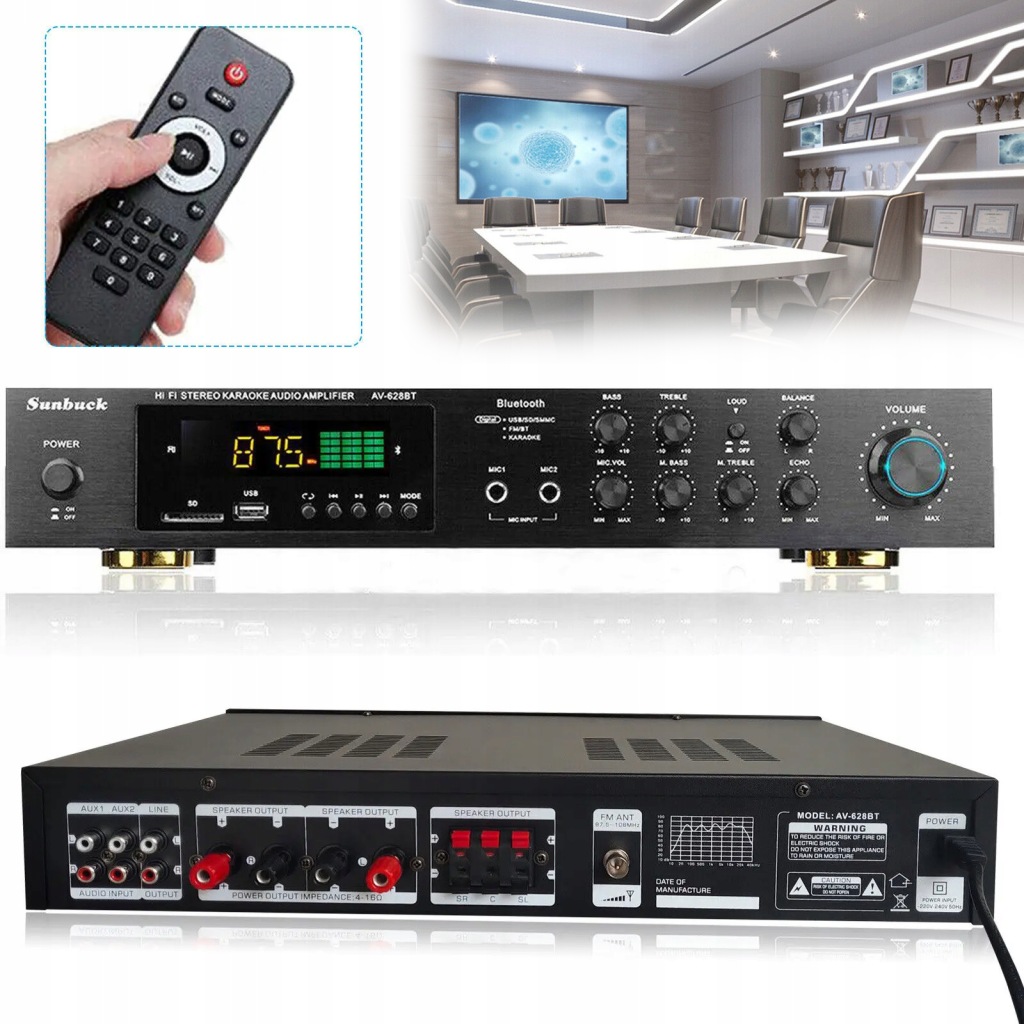 Hi-Fi zesilovač Auna AV-628BT, stereo, 600 W