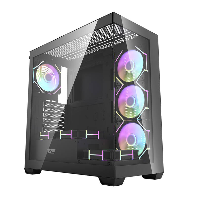 Herní počítačová Skříň darkFlash DS900 Midi Tower se 7 Usb ventilátory