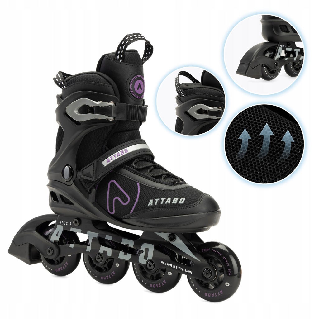 Attabo Bricker 37 fitness dámské Kolečkové Brusle ABEC-7 Wheels 80mm Hliníkový Rám