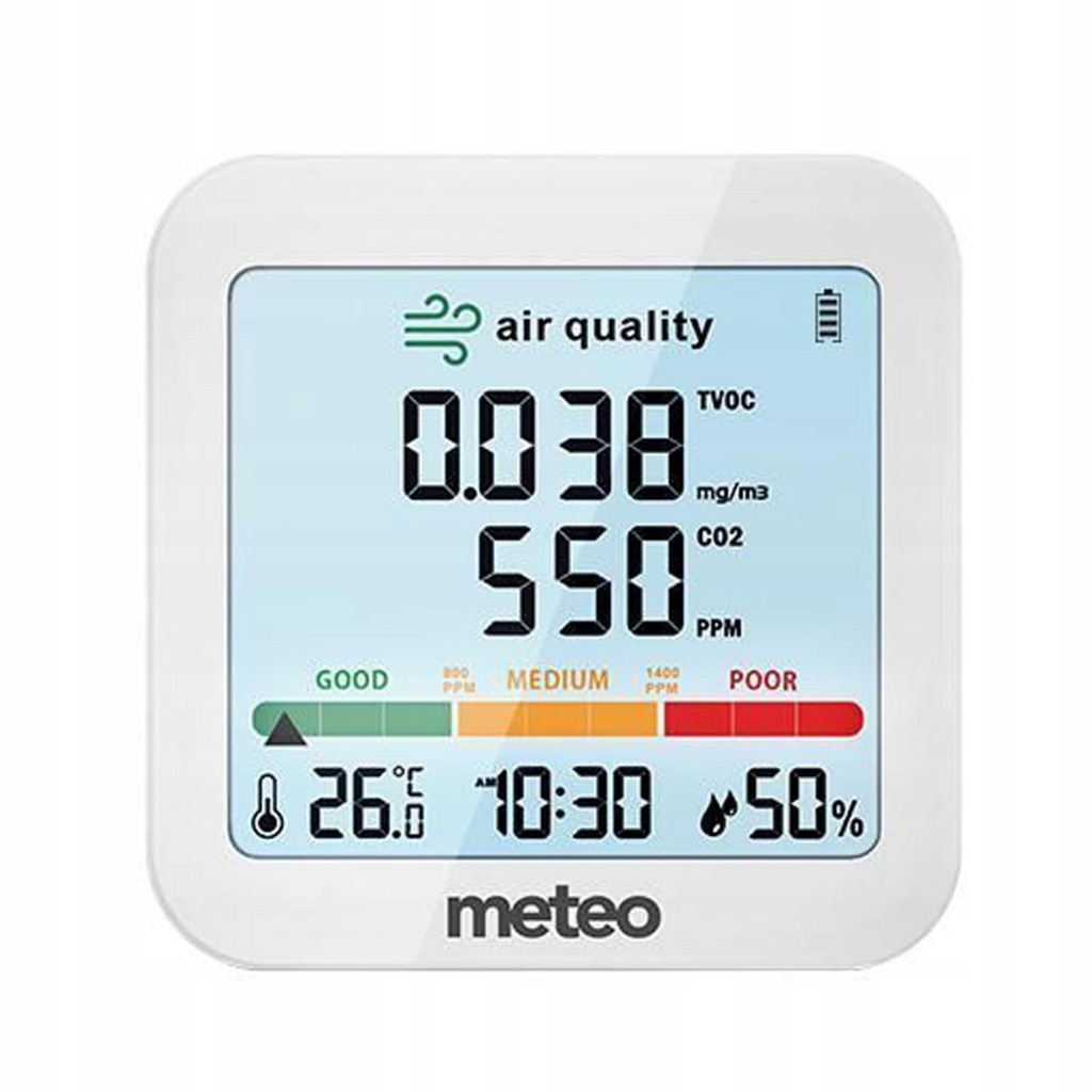 Meteorologická stanice Meteo SP88A Ukazatel kvality vzduchu Koncentrace CO2