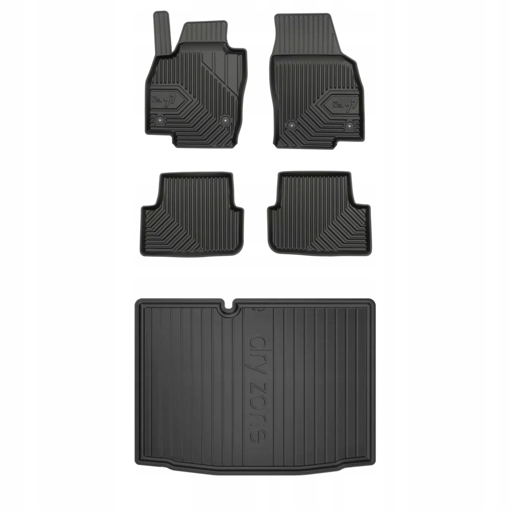 Gumová sada koberců a rohožek Škoda Fabia III 2014-2022 Hatchback, bez pravidel