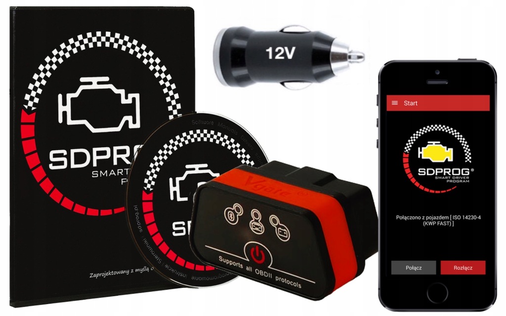 Rozhraní iCAR2 BT4.0 OBD2 ELM327 Sdprog Nabíječka