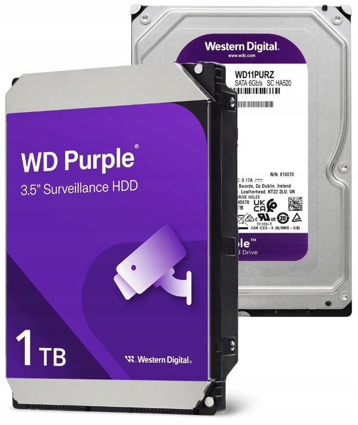 Pevný Disk Western Digital Wdpurple 1TB Cctv 24/7