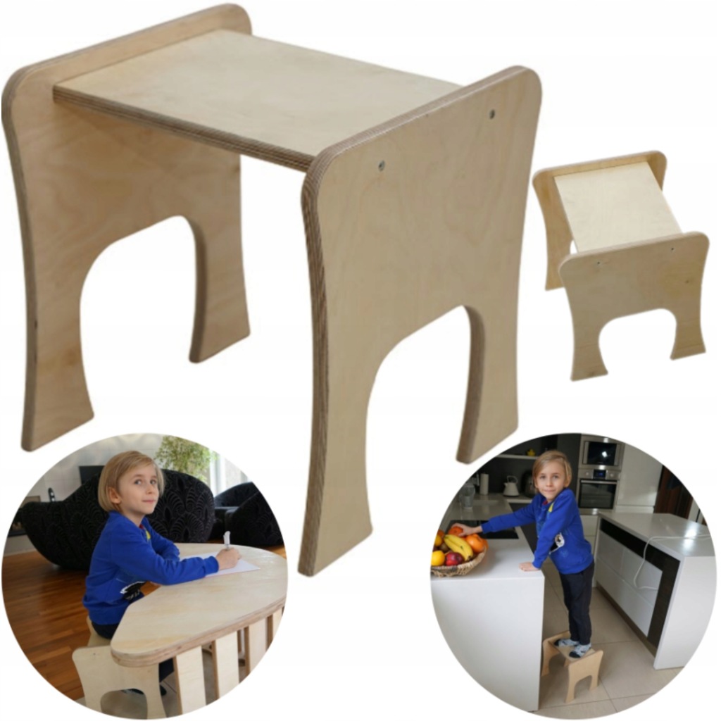 Dřevěná židlička Stolička Montessori pro děti, pevná překližka Pl