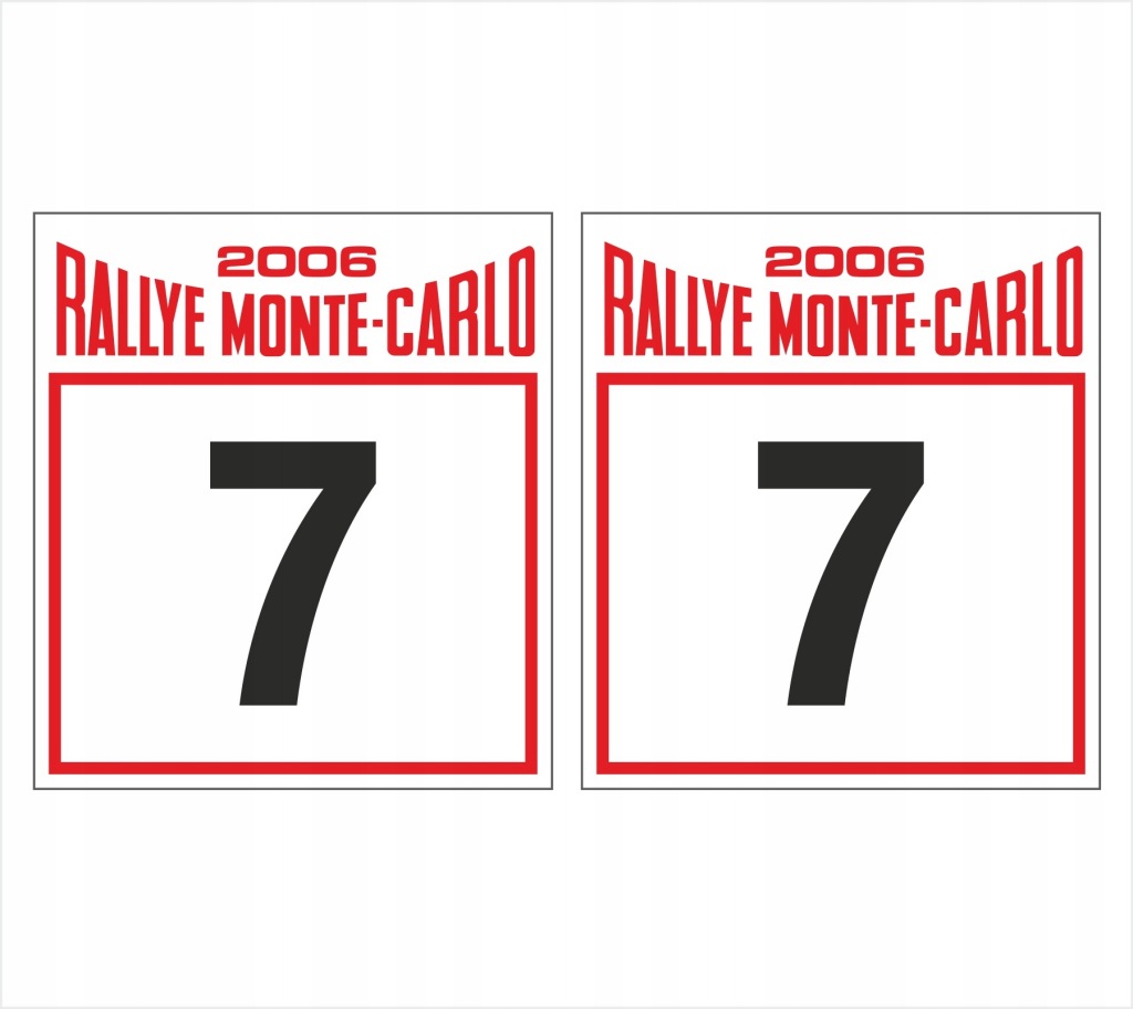 Samolepky startovní čísla rallye Monte Carlo Wrc