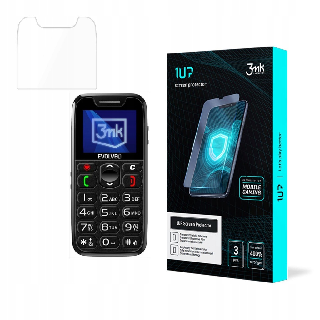 3x Fólie ochranná fólie 3mk 1UP pro Evolveo EasyPhone Ep, flexibilní