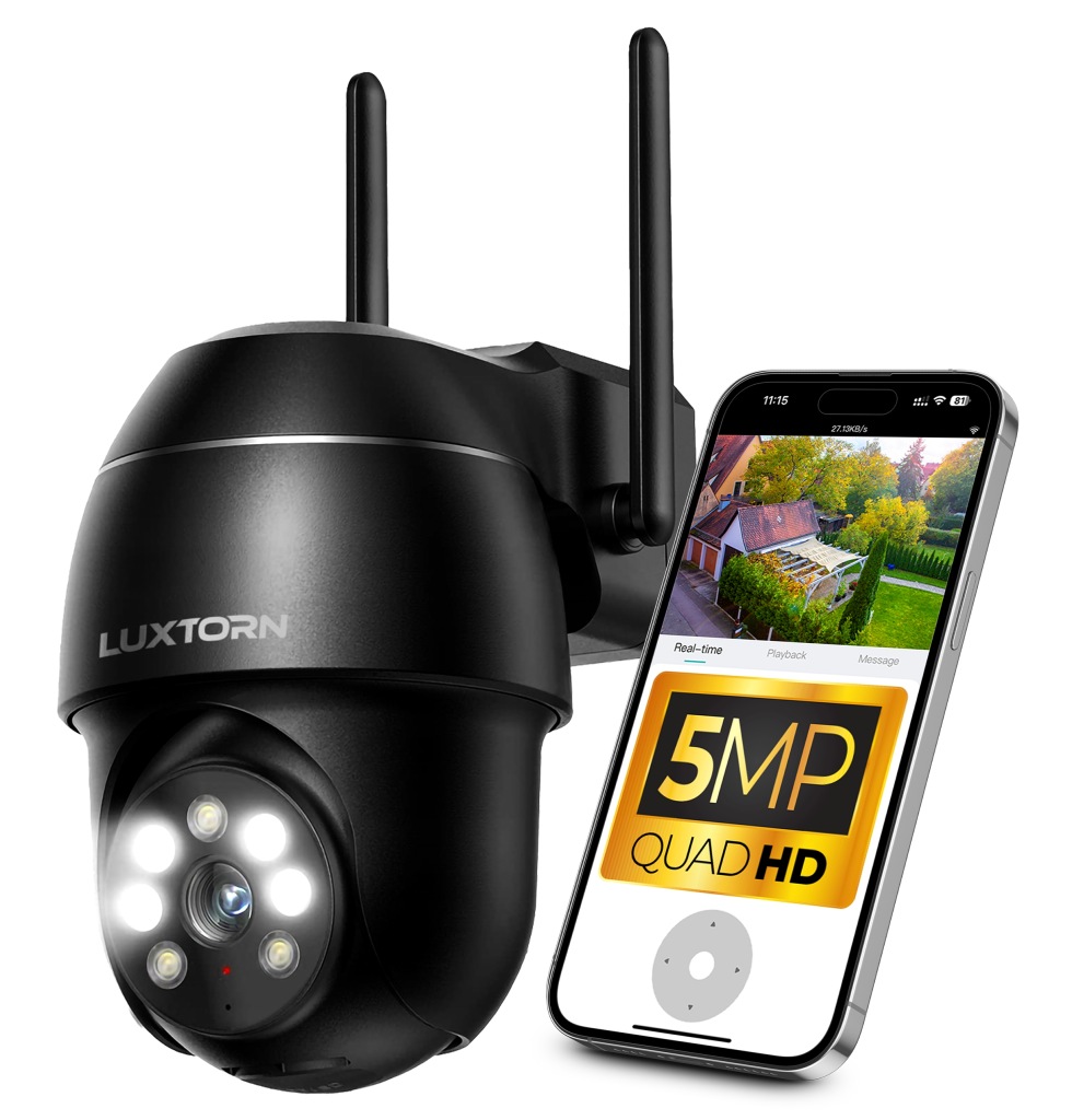 Venkovní otočná Ip kamera Wifi 5MPx 2880x1620 Zoom x5 Luxtorn 2K