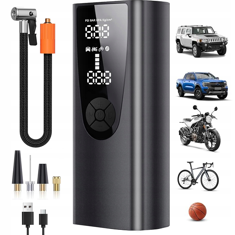 Elektrická Pumpa Na Kolo, Přenosný Kompresor Do Auta, 60 W