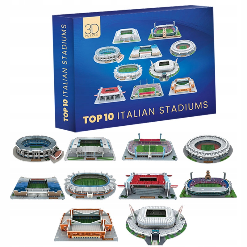 Italská liga Stadiony Top 10 Italian Puzzle 3D 245 ks Fotbal