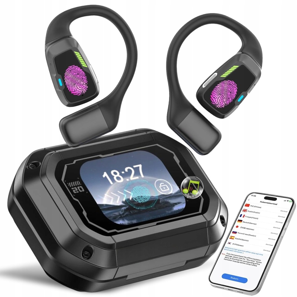 Sluchátka Překládající Bluetooth Překlad Ai 135 Jazyků Stereo Zvuk Hd