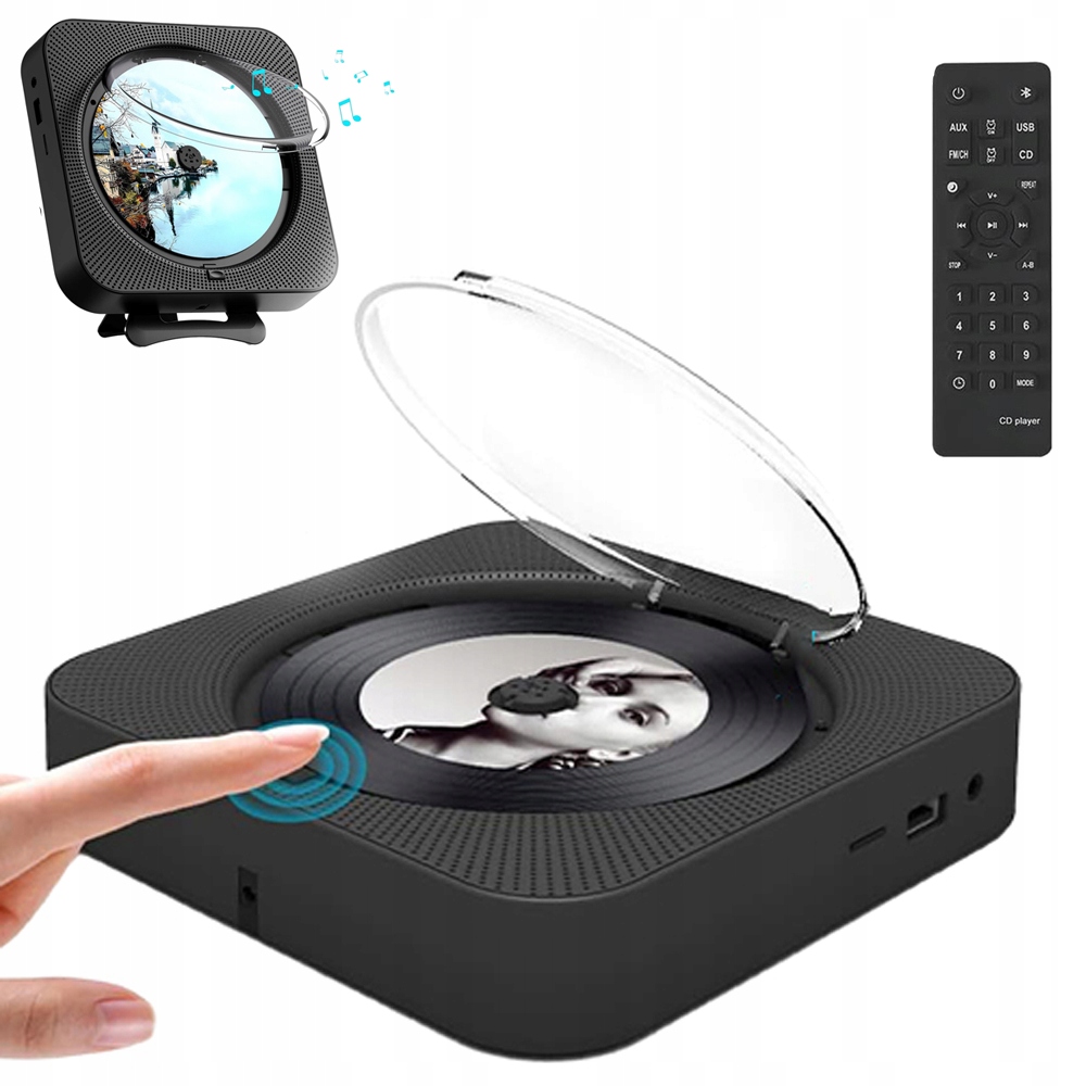 Rádio Aux Usb Fm Bílý MP3 Přehrávač CD Reproduktor Bluetooth Unikátní Design