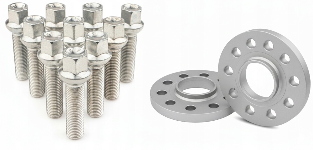Průchozí distanční prvky 15 mm 5x112 57.1 Audi Seat Skoda Volkswagen šrouby