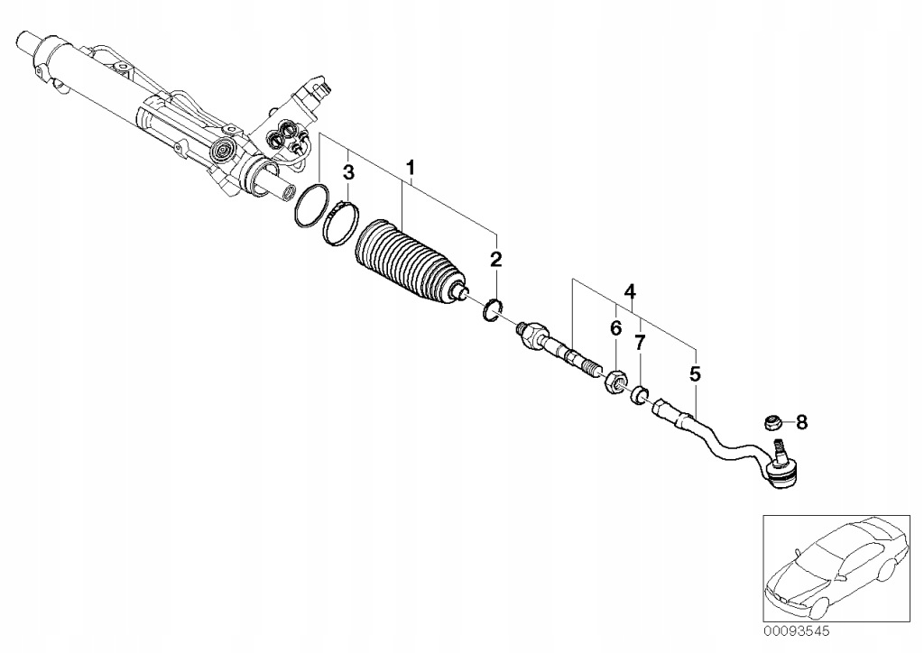 BMW X5 E53 Końcówka Drążka Kierowniczego Nowa OE 1096327 — zdjęcie 2