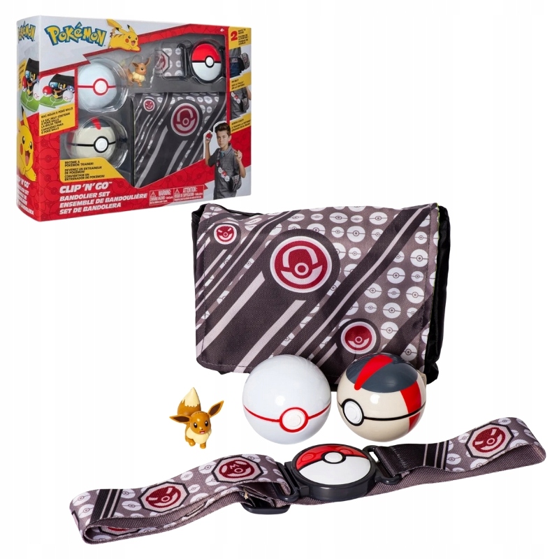 Pokémon Klip 'n' Go Bandolier Sada Eevee Pás Trenéra Série 4 Pokeball