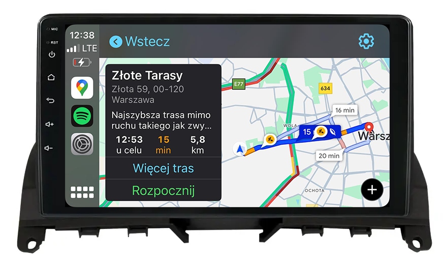 Mercedes W204 Předliftová Radionavigační Mapa Android Carplay