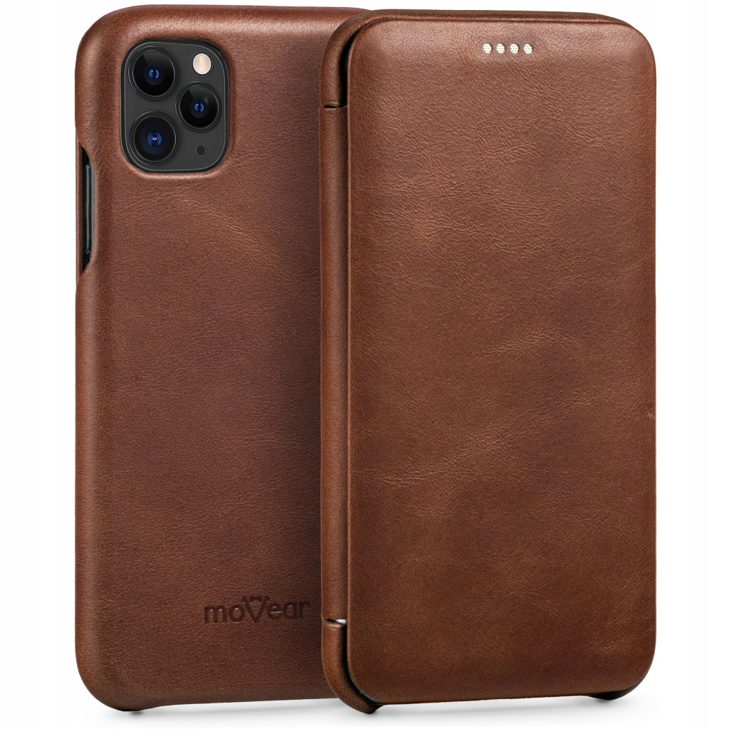 Kožený Pouzdro pro iPhone 11 Pro Max Obal tenký, hnědý, Movear