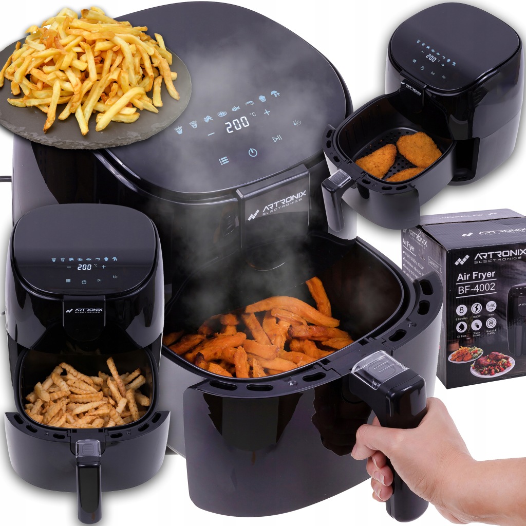 Beztuková Bezolejová Fritéza Air Fryer Artronix 4 L 1500 W Trouba