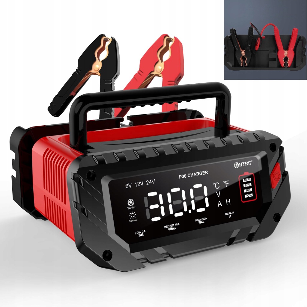 Nabíječka autobaterií 30A 6V-24V Smart nabíječka baterií