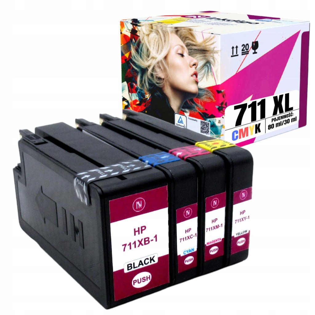 4 Náplně Do Tiskárny Hp 711 Designjet T120 T520