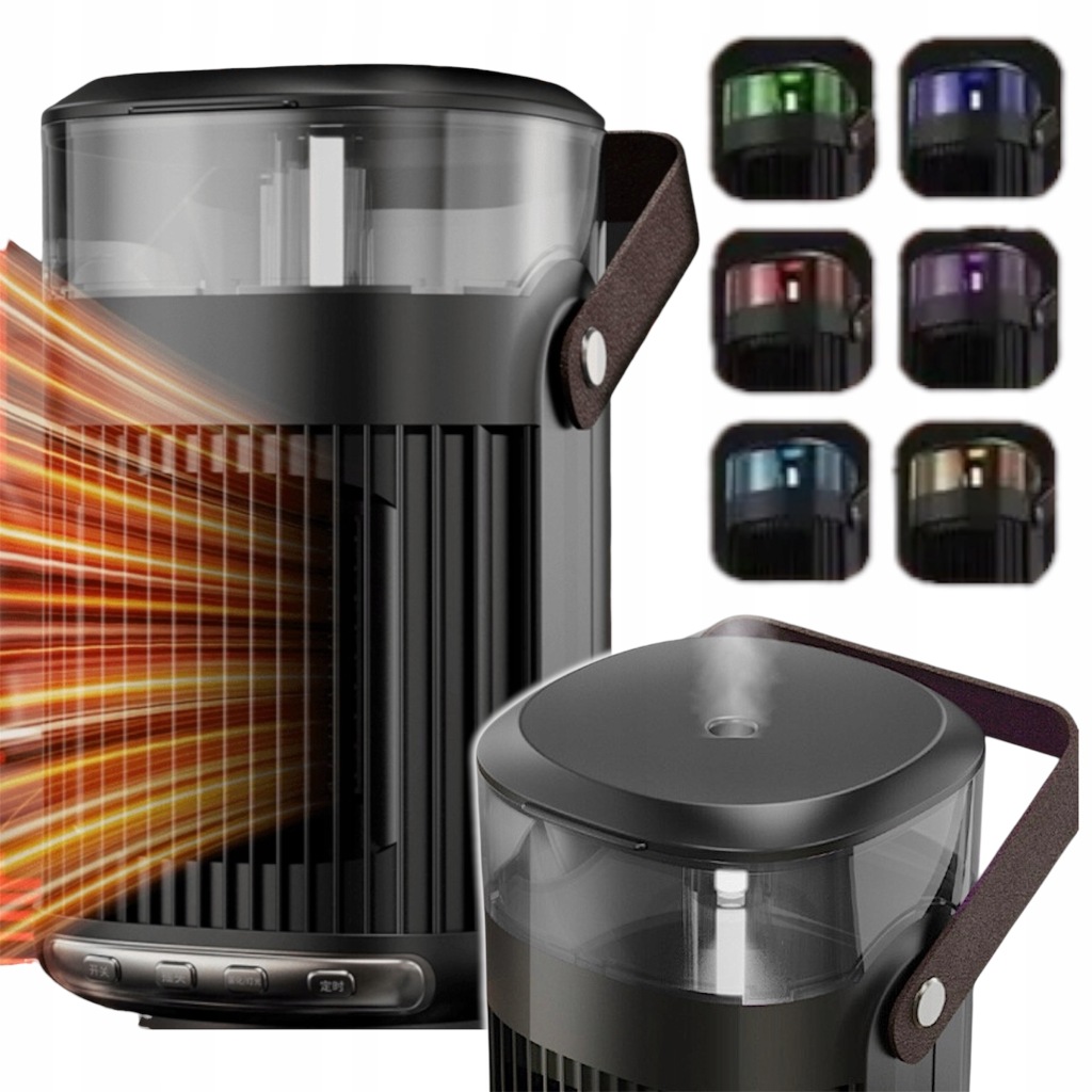Mini Ohřívač 2000 W Ventilátor Zvlhčovač Přenosný Led Termoventilátor