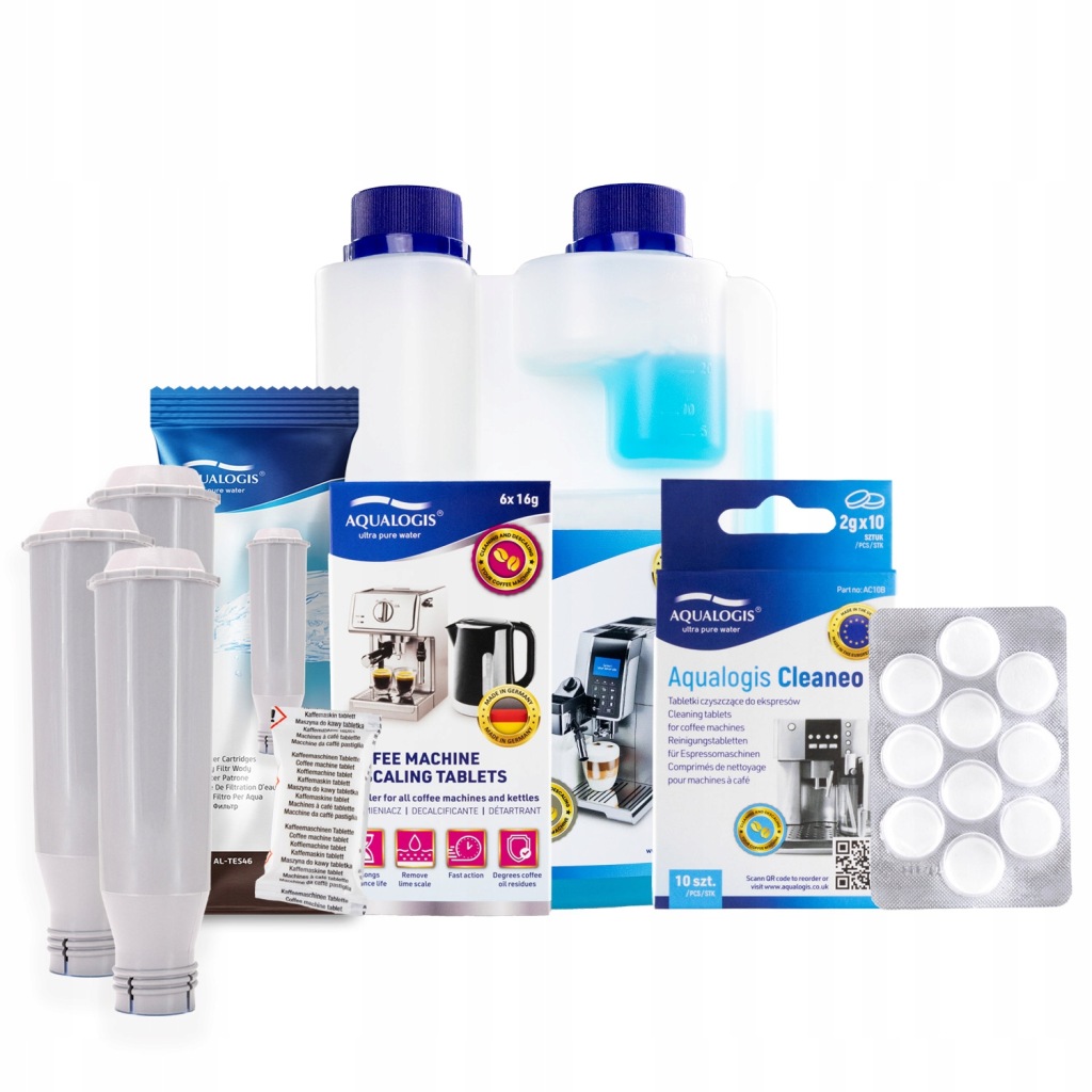 3x Filtr do kávovaru Krups AL-TES46 Tekutina 500 ml Tablety Odvápňovač