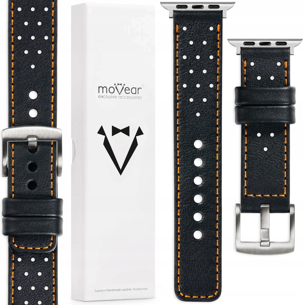 Pásek pro Apple Watch 49/46-44 mm Kožený Premium Černý