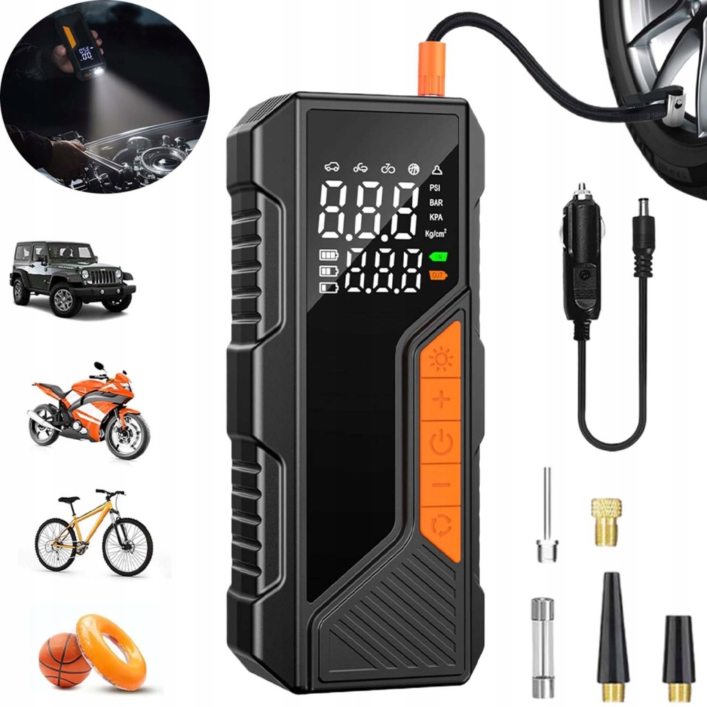 Bezdrátová Elektrická Pumpa Kompresor Do Auta Na Kolo 1500MAH