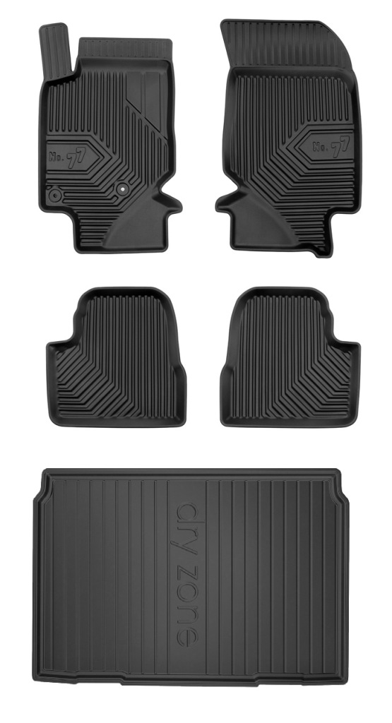 Set 77 Gumové koberce a rohože Peugeot 208 2 Hb od 2019- kz