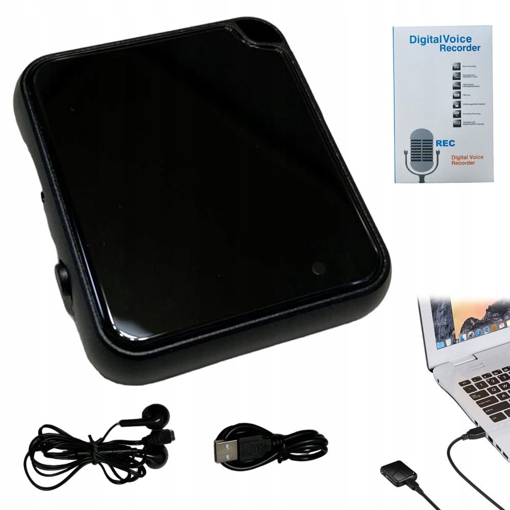 Špionážní Diktafon 16GB 284H Mini MP3 Přehrávač Pro Přednášky A Výuku