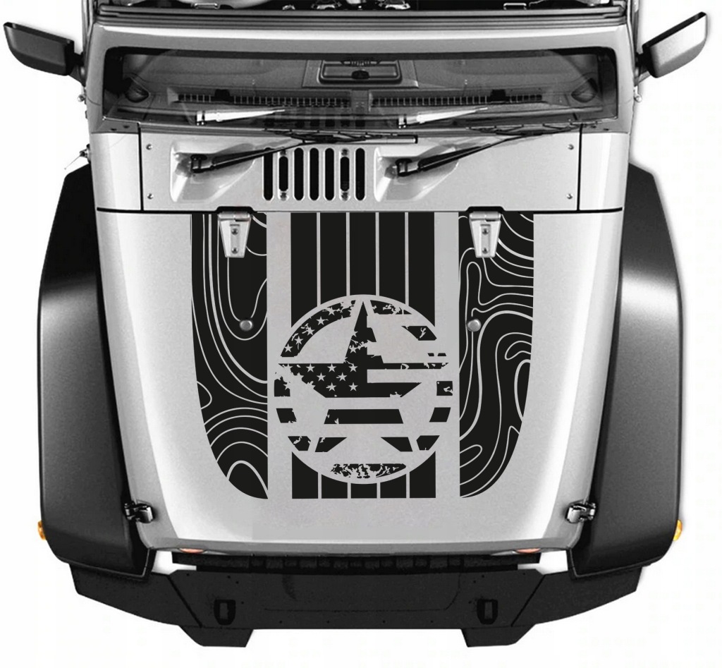 Samolepky Na Masku Jeep Off Road Flaga Usa 90x108 cm