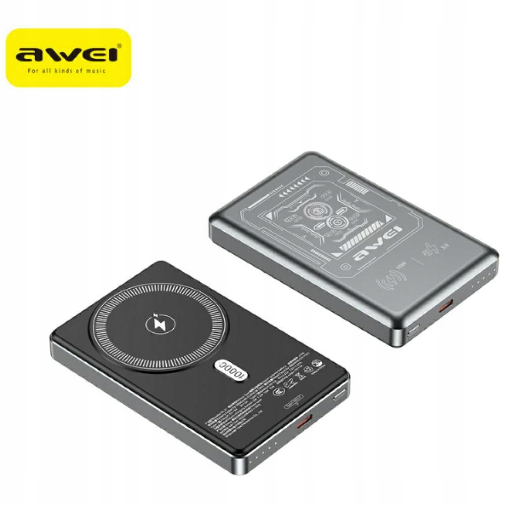 Powerbanka Awei PA-31 10000 mAh indukční MagSafe šedá