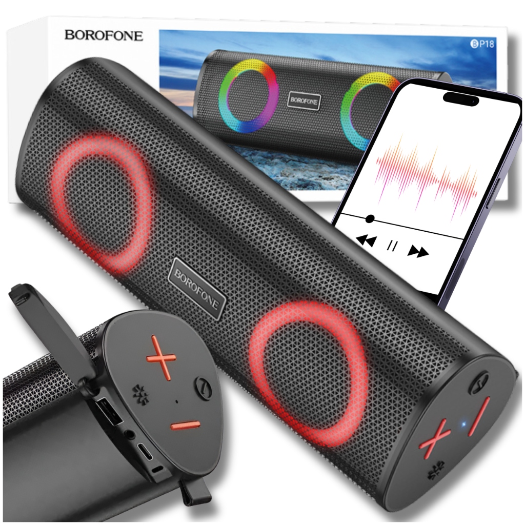 Bluetooth Přenosný Reproduktor 5.3 Tws Přenosné Rádio Aux Tf Fm Led 1200mAH