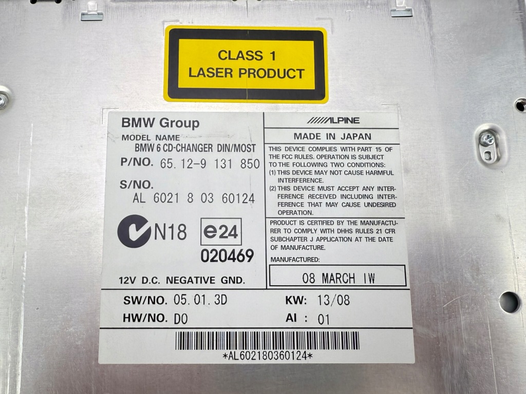 Bmw E60 E61 Lci Zmieniarka Alpine CD Nowa Oe 65120390523 — zdjęcie 6