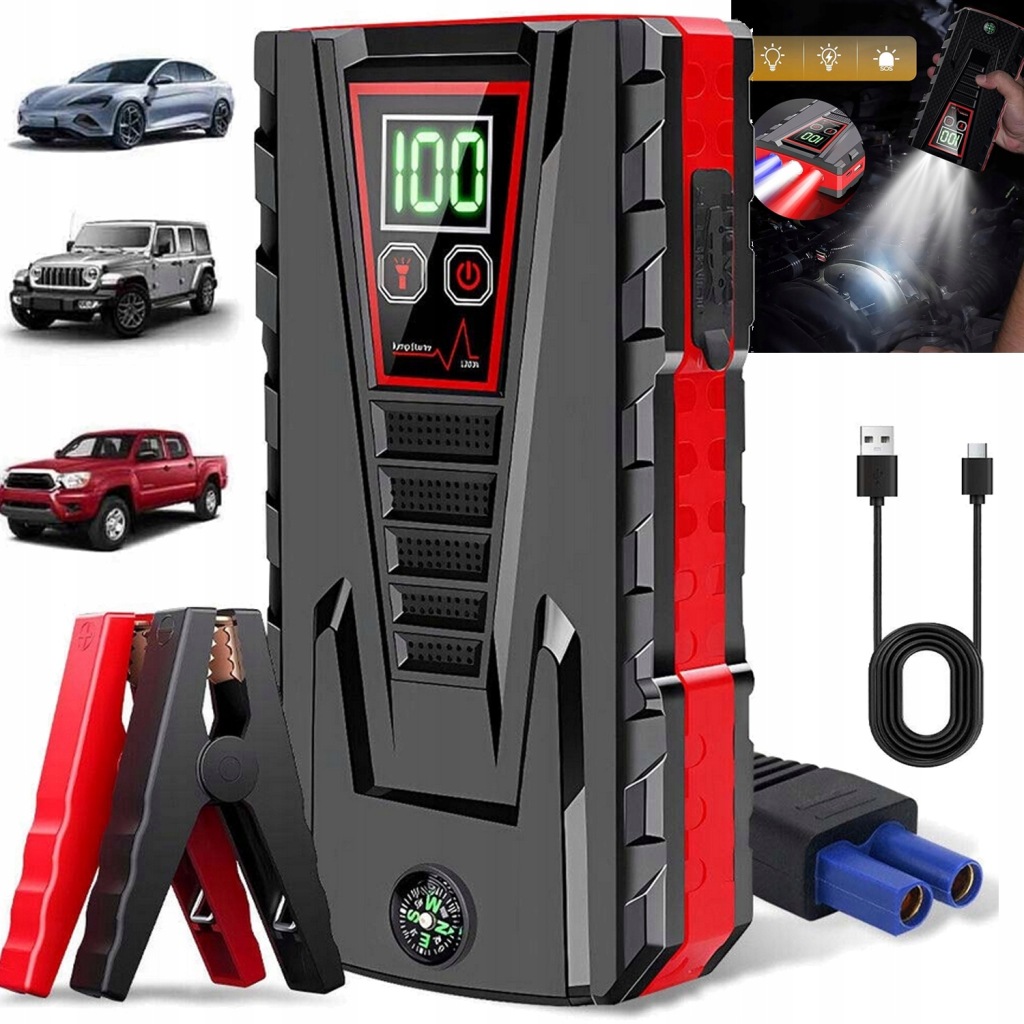 Power Bank Jump Starter Startování 99800mAh 12V Power Booster Do Auta