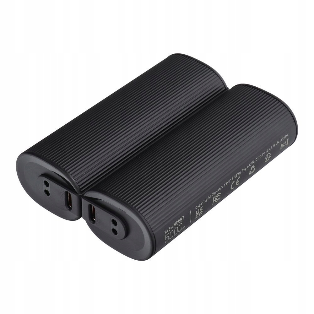 Powerbanka 2 x 5000 mAh s ohřívačem rukou 2,4A Veger černo stříbrná