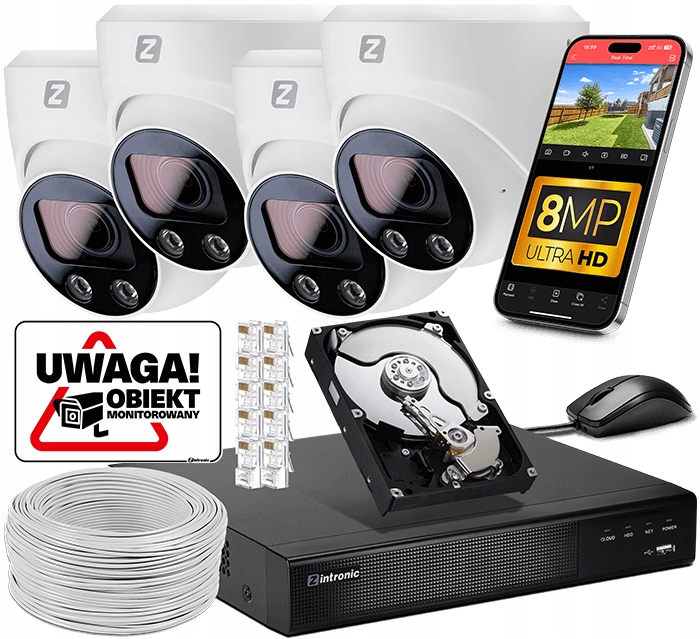 Ip monitorovací sada Poe Poe 8MP D8 Ultimate 4 kamery 4K Ultra HD3840x2160