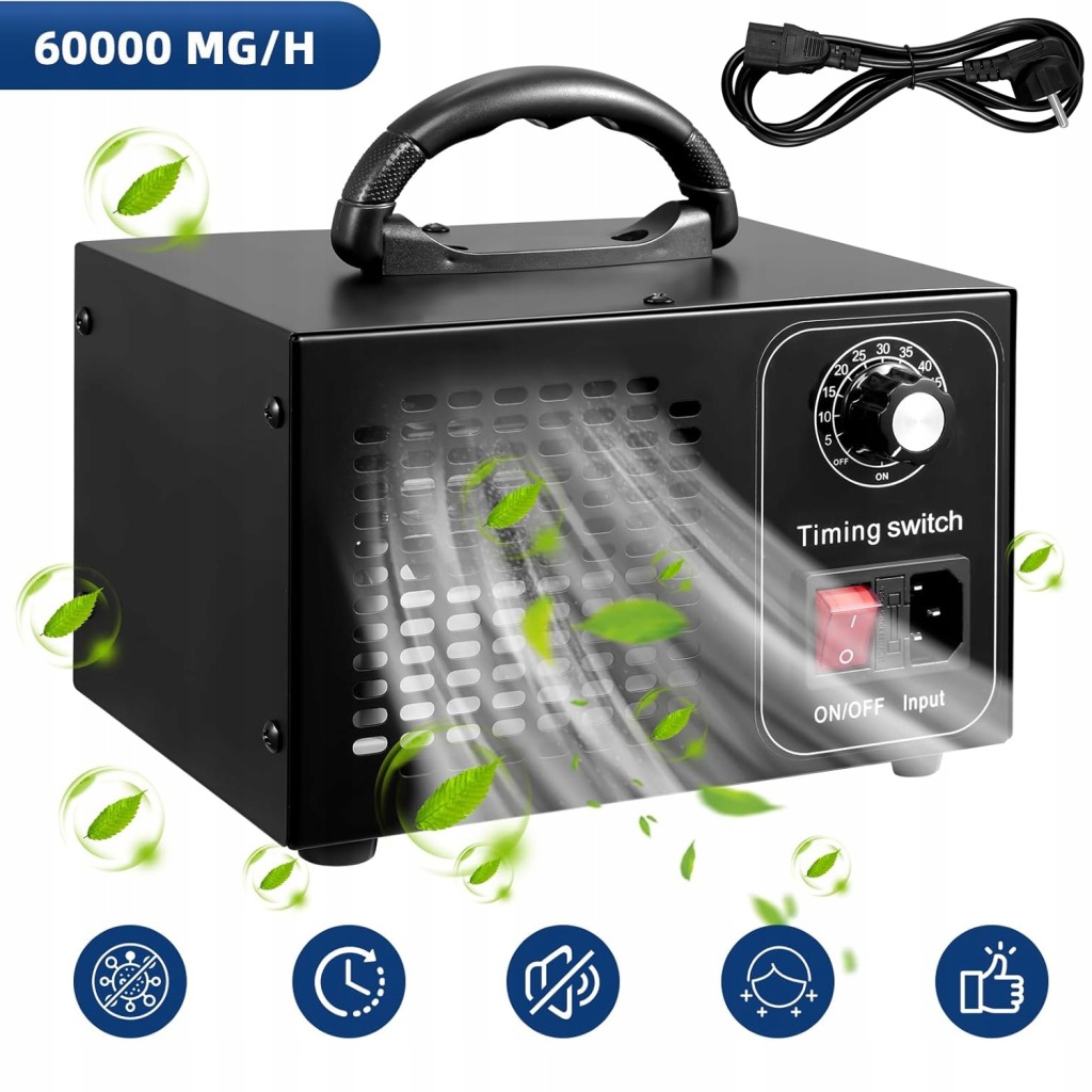 Generátor Ozonu 60 G/h, Ozonoměr O3, Čistička Vzduchu Do Auta