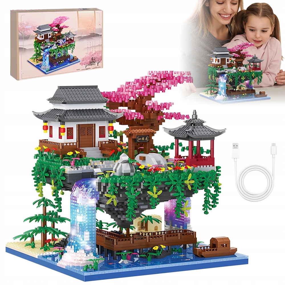 3D Puzzle Dárek Stavebnice Stavební Model Vodopád Peach Blossom 3320EL